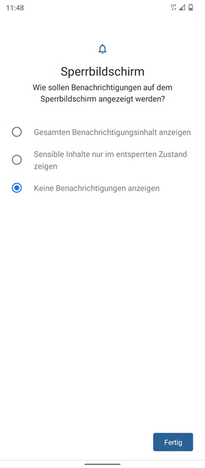 Wählen Sie die gewünschte Option und wählen Sie Fertig