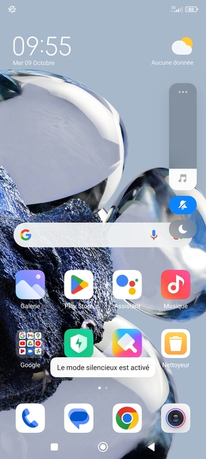 Sélectionnez Silencieux pour passer en mode silencieux