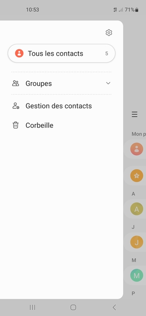 Sélectionnez Gestion des contacts