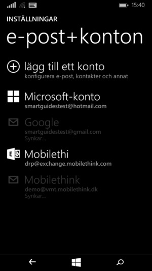 Dina kontakter från Google kommer nu att synkroniseras med din Lumia