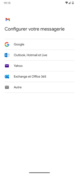 Sélectionnez Exchange et Office 365