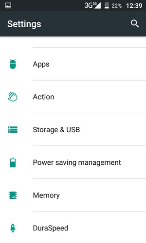 Scroll to and select Power saving management