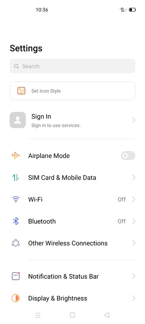 Select SIM Card & Mobile Data