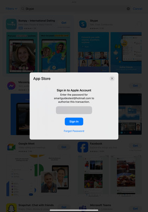 Enter your Apple ID password and select Sign in