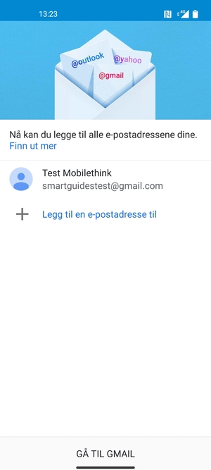 Velg GÅ TIL GMAIL