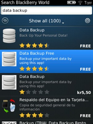 Asegúrese de que la aplicación Data Backup Free haya sido descargada e instalada