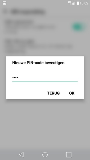 Bevestig uw nieuwe PIN-code en selecteer OK