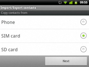 Select SIM card and Next