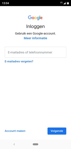 Voer uw Gmail adres in en selecteer Volgende