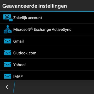 Selecteer Microsoft Exchange ActiveSync