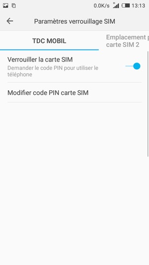 Sélectionnez Public puis Modifier code PIN carte SIM