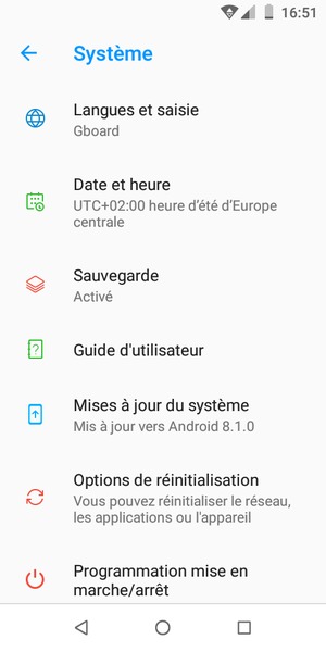 Sélectionnez Mises à jour du système