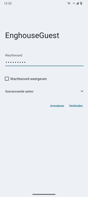 Voer het Wifi-wachtwoord in en selecteer Verbinden