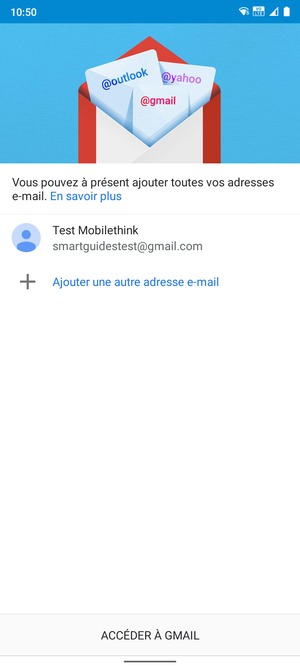 Sélectionnez ACCÉDER À GMAIL