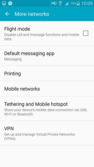 Select Tethering and Mobile hotspot