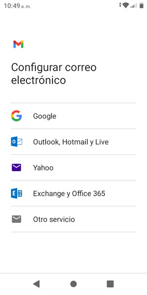 Seleccione Exchange y Office 365