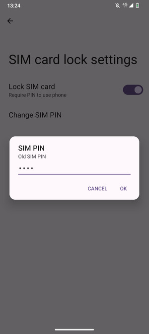 Enter Old SIM PIN and select OK