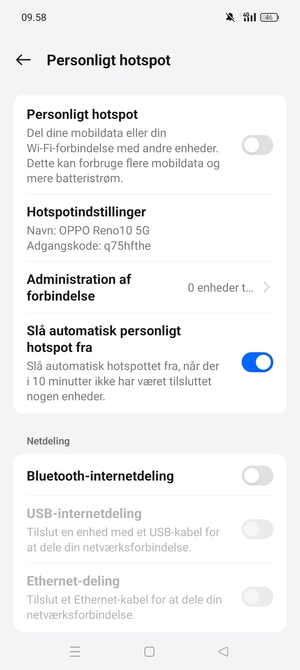 Aktiver Personligt hotspot