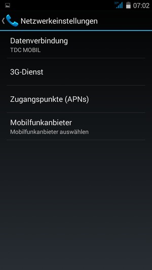 Wählen Sie 3G-Dienst