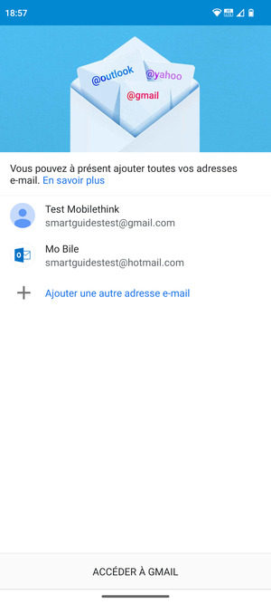 Sélectionnez ACCÉDER  À GMAIL