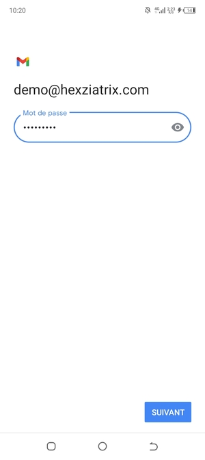 Saisissez votre Mot de passe et sélectionnez SUIVANT