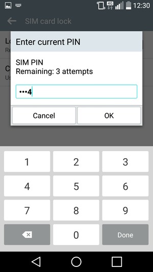 Enter your Current SIM PIN and select OK