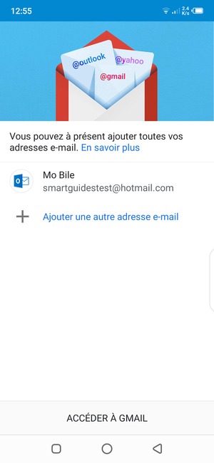 Sélectionnez ACCÉDER À GMAIL