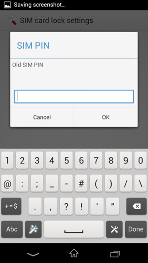 Enter your :Old SIM PIN and select OK::