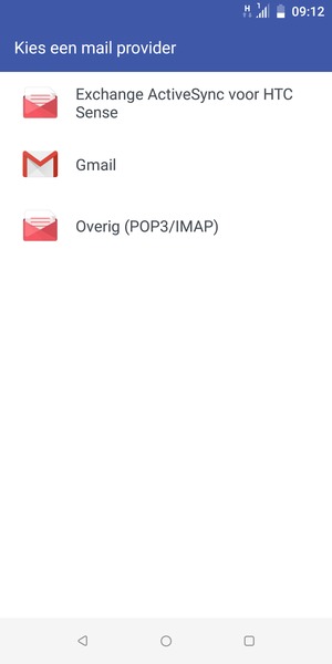 Selecteer Overig (POP3/IMAP)