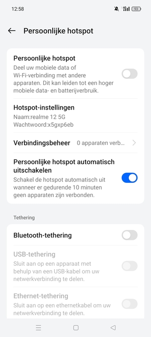 Schakel Persoonlijke hotspot in