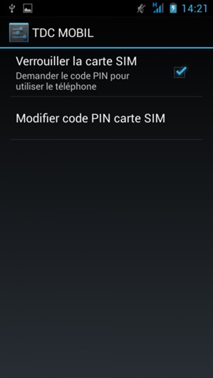 Sélectionnez Modifier code PIN carte SIM