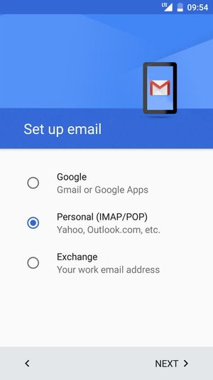Select Personal (IMAP/POP) and select NEXT