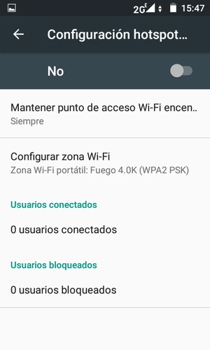 Seleccione Configurar zona Wi-Fi