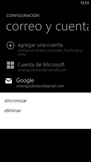 Presione y mantenga su cuenta de Google  y seleccione sincronizar