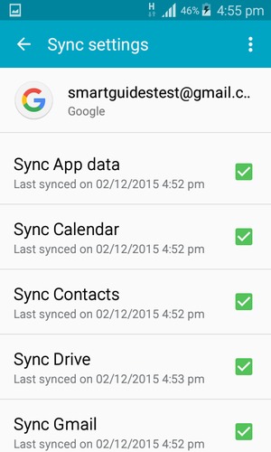 Make sure Sync Contacts is selected and select the Menu button