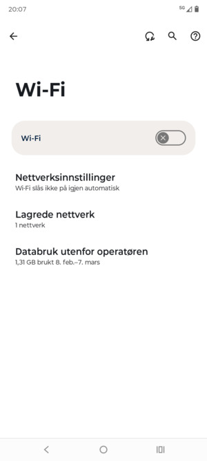 Slå på Wi-Fi