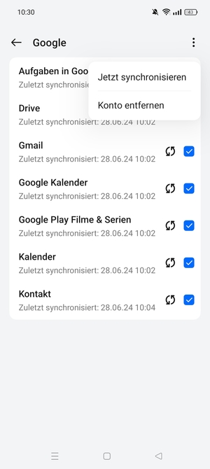 Wählen Sie Jetzt synchronisieren