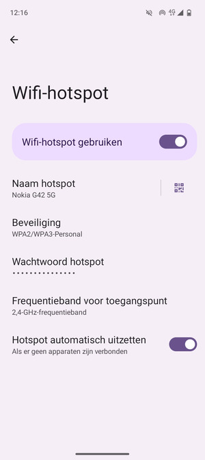 Uw telefoon is nu geïnstalleerd voor gebruik als modem