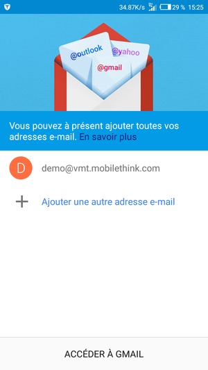 Sélectionnez ACCÉDER À GMAIL