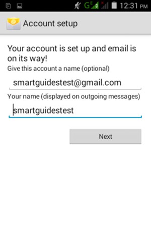Give your account a name and enter your name. Select Next
