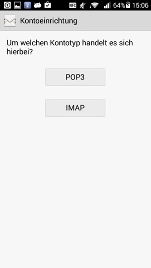 Wählen Sie POP3 oder IMAP