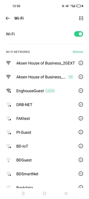 Select the wireless network you want to connect to