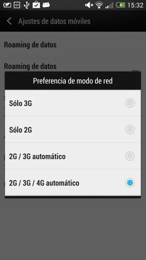 Seleccione 2G / 3G automático para habilitar 3G