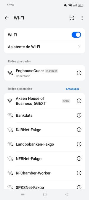 Ahora está conectado a la red Wi-Fi