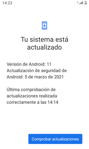 Si su teléfono está actualizado, verá la siguiente pantalla