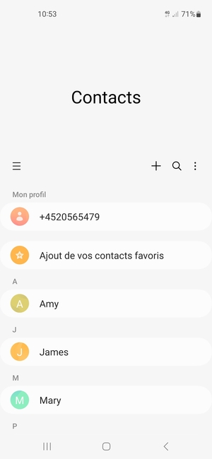 Sélectionnez le bouton du Menu