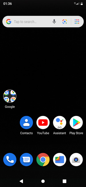 To copy your contacts from the SIM card, return to the Home screen and select Contacts