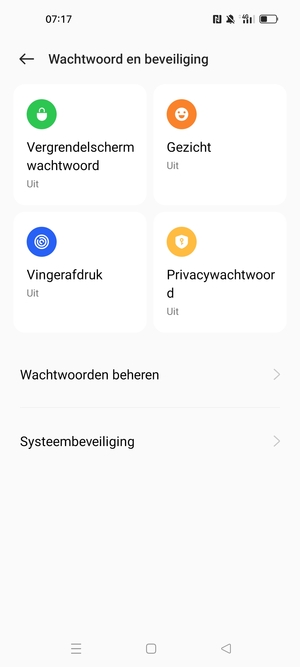 Selecteer  Systeembeveiliging