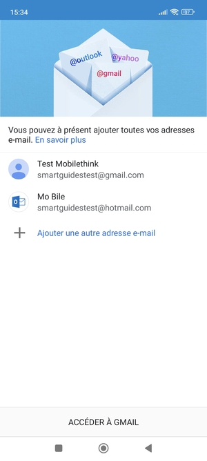 Sélectionnez ACCÉDER À GMAIL