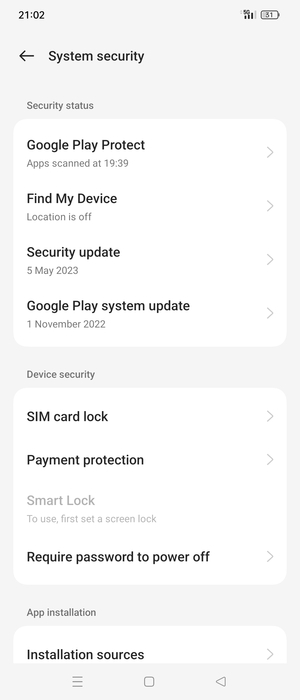 Select SIM card lock